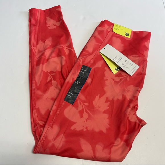 all in motion Pants - All In Motion Leggings Large High Rise Brushed Sculpt PINK Floral Side Pockets